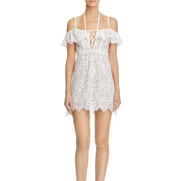 for love and lemons rosemary mini dress For Love & Lemons Womens Lace Scalloped Hem Casual Dress CD1428LSU16